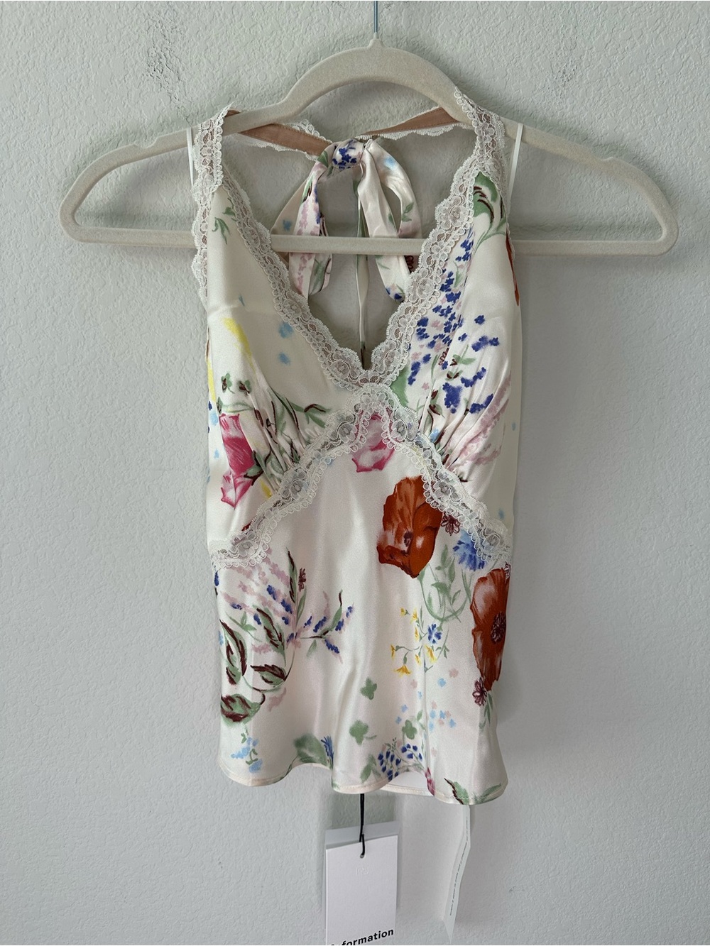 Reformation Monica Silk Top Ivory Etude SZ S NWT - Picture 2 of 5